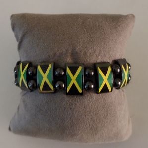 Beaded Flag Bracelet- Jamaica